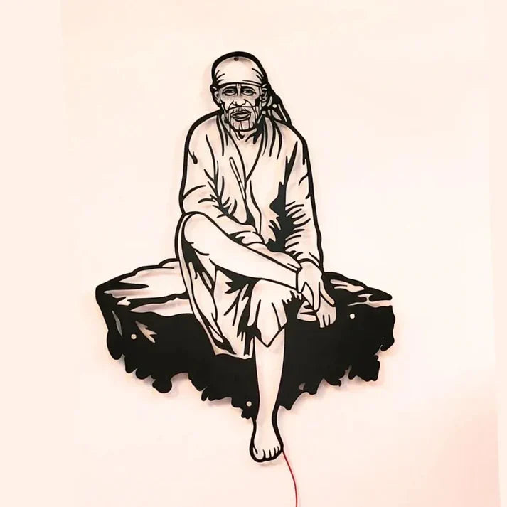 Sai Baba LED Metal Wall Décor