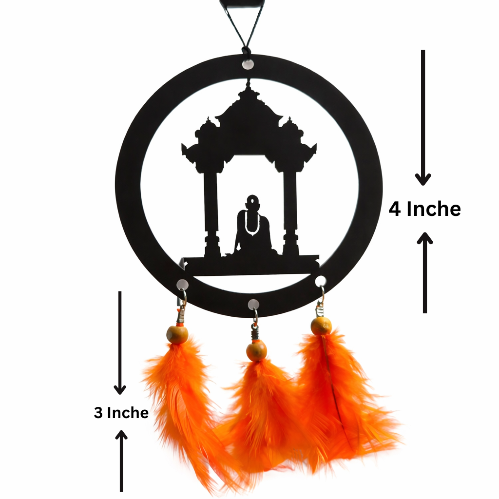 Shree Swami Samarth Car Hanger with Temple Frame