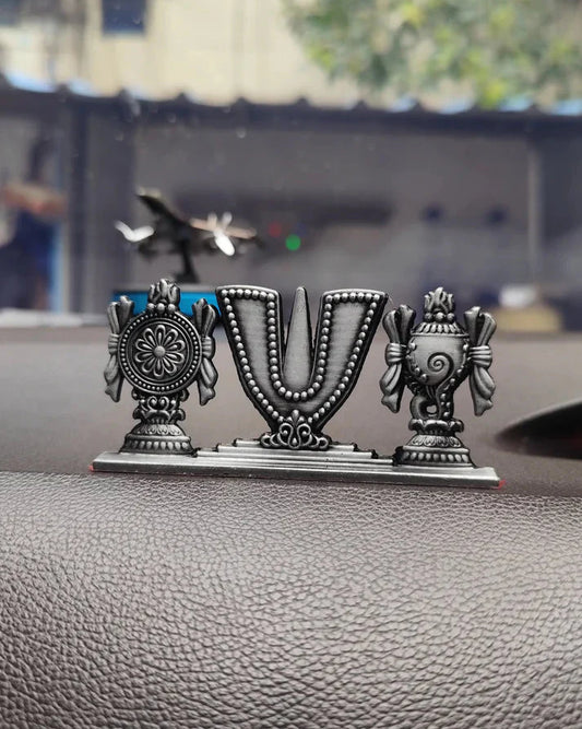 Black Antique Finish Venkateswara Namam with Shankh Chakra